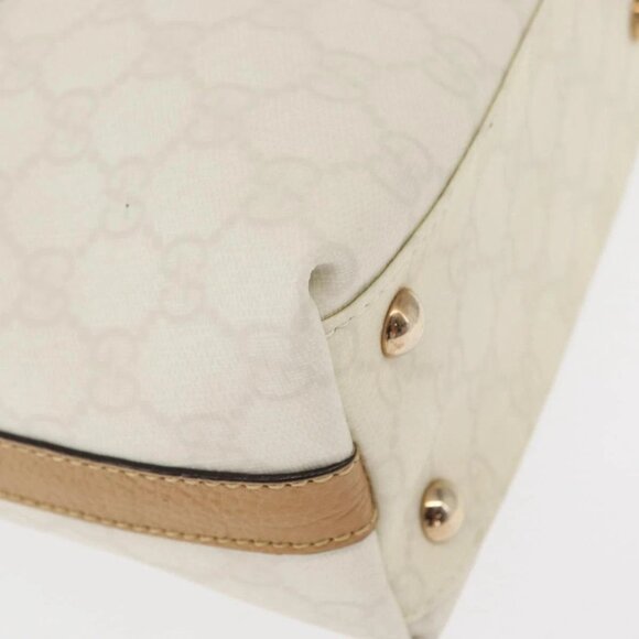 GUCCI GG Supreme Hand Bag PVC Leather Outlet White Gold 264210 Auth 159960 - Picture 11 of 16
